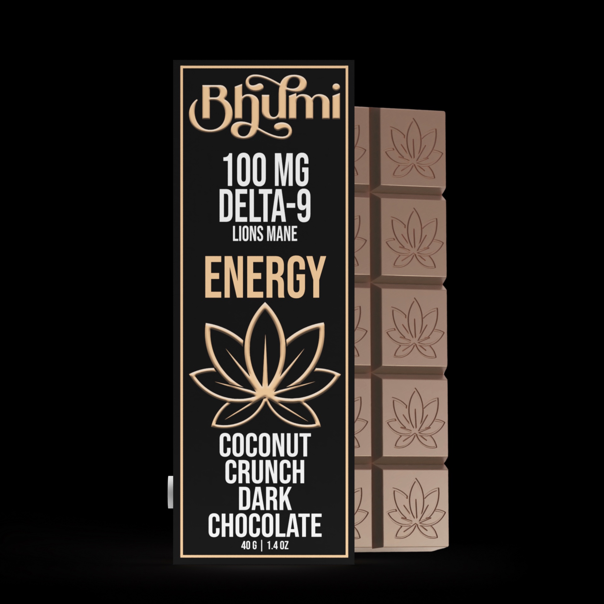Bhumi Coconut Crunch 100mg Dark Chocolate Bar